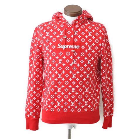 felpa lv supreme|Supreme x Louis Vuitton Box Logo Felpa con cappuccio Rosso.